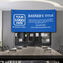 Modern Logo Blue White Business Banner