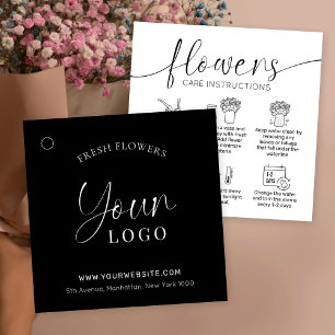 Modern Logo Bouquet Care Guide Florist Hang Tags