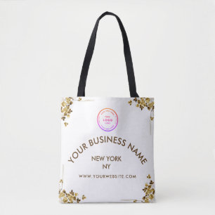 Modern Logo Business Name Website Promotional Tote Bag