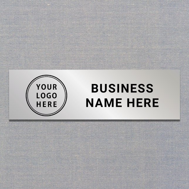 Modern Logo Company Professional Silver Name Tag (Creator Uploaded)