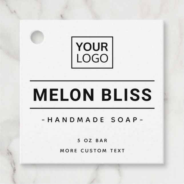 Modern logo custom colour square product label (Front)