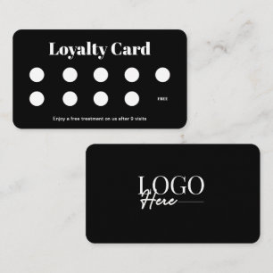Modern Logo Customer Loyalty Punch Card Dark Black