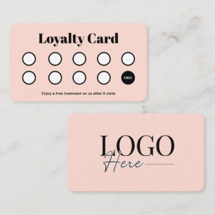 Modern Logo Customer Loyalty Punch Card Salon Pink