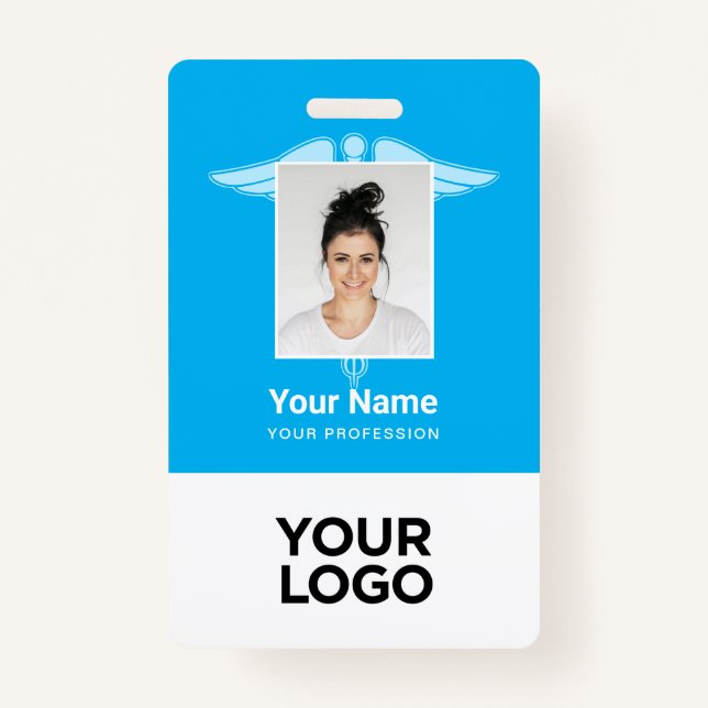 Modern Logo Employee Doctor Nurse Photo Name ID ID Badge (Front)