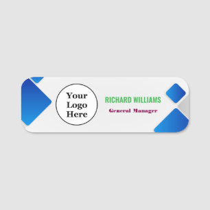 Modern Logo Employee Magnetic Or Safety Pin Name Tag