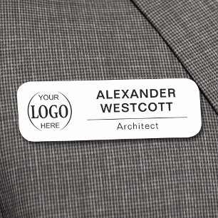 Modern Logo Employee Staff Magnetic or Pin Name Tag