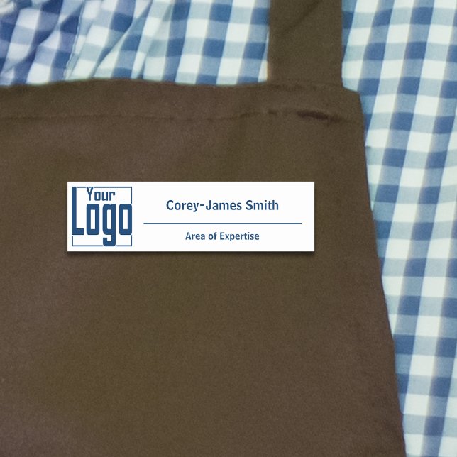 Modern Logo Expertise Classic White Blue Name Tag (Modern Logo Expertise Classic White Blue Name Tag)