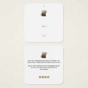 Modern Logo Hanging Square Clothing Price Tag 