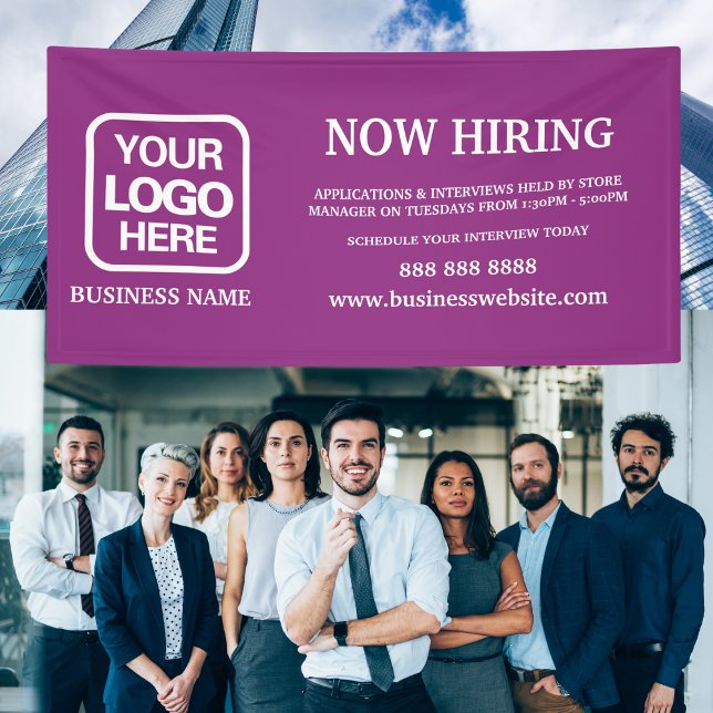 Modern Logo Magenta Now Hiring Banner (Creator Uploaded)