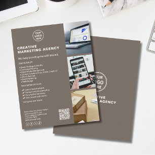 Modern Logo Marketing Creative Business Taupe Flyer
