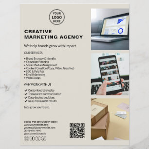 Modern Logo Marketing Creative Neutral Business Flyer