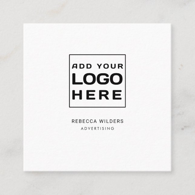 Modern Logo Minimalist Custom Square Business Card (Front)