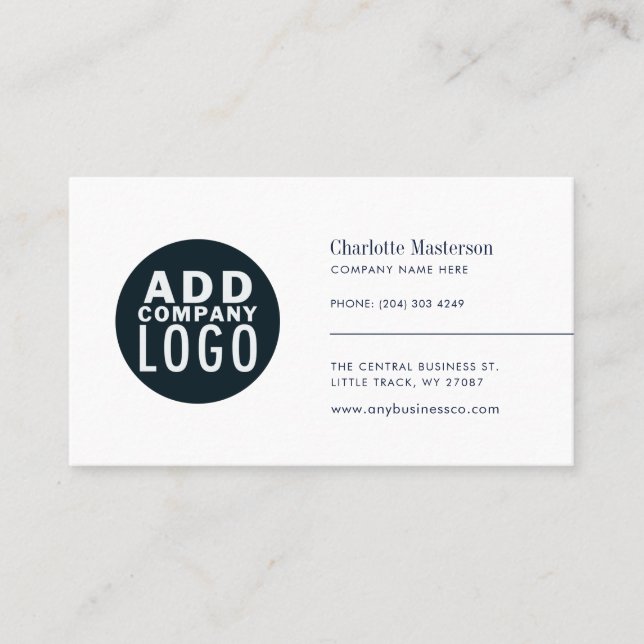 Modern Logo Minimalist Employees Business Card (Front)