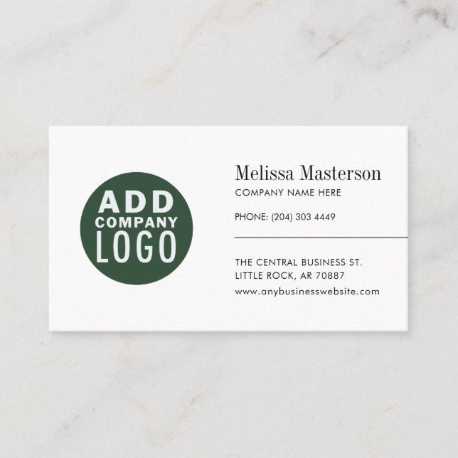 Modern Logo Minimalist Employees Custom Business Card (Front)
