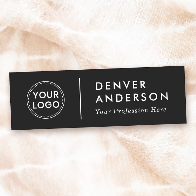 Modern logo, name and title black name tag (Creator Uploaded)