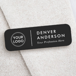 Modern logo, name and title black tag
