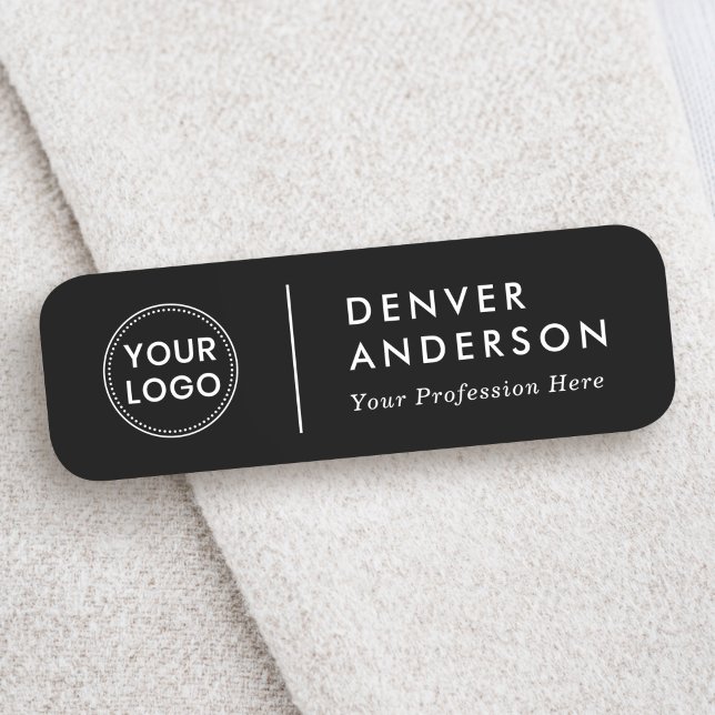 Modern logo, name and title black tag (Modern logo, name and title black tag)