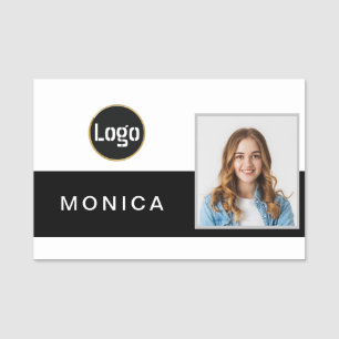 Modern logo, name and title classy name tag