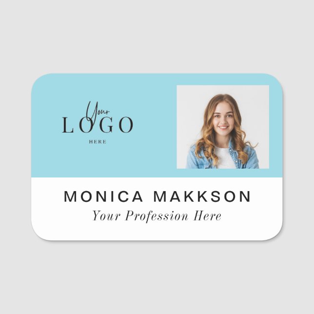 Modern logo, name and title classy name tag (Front)