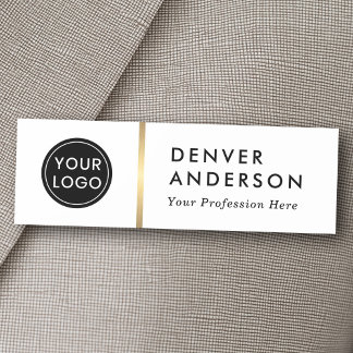 Modern logo, name and title classy white tag