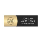 Modern logo, name and title golden gradient black