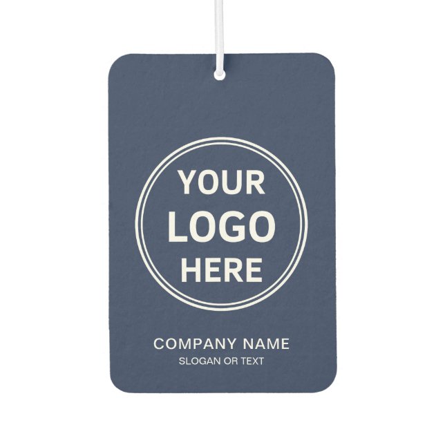 Modern Logo Navy Blue Business Corporate Car Air Freshener (Front)