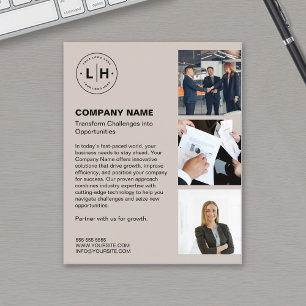 Modern Logo Photo Beige Professional Business Flyer