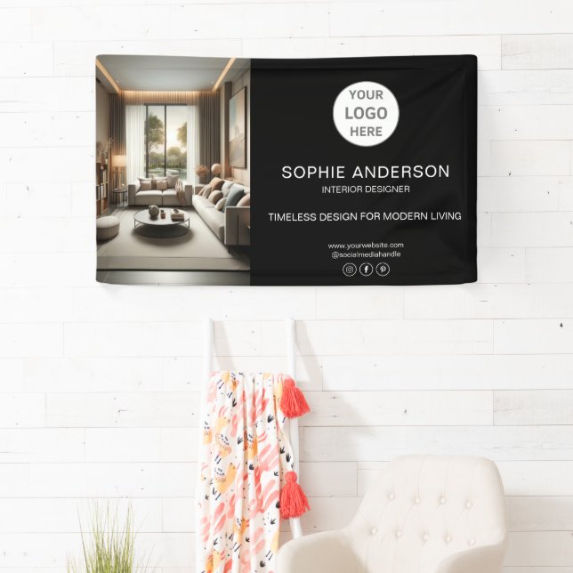 Modern Logo Photo Black Professional Business Banner (Insitu)