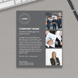 Modern Logo Photo Dark Grey Professional Business Flyer