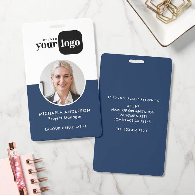 Modern Logo Photo  ID Badge (Office)