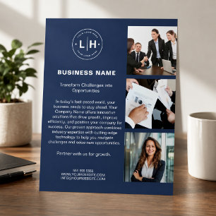 Modern Logo Photo Navy Blue Corporate Business Flyer