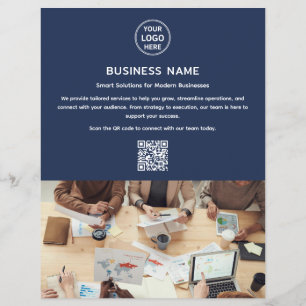 Modern Logo Photo Professional Navy Blue Business Flyer