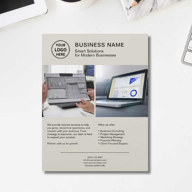 Modern Logo Photo Professional Services Business Flyer (Modern Logo Photo Professional Services Business Flyer)