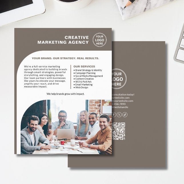 Modern Logo Photo QR Marketing Business Flyer (Modern Logo Photo QR Marketing Business Flyer)