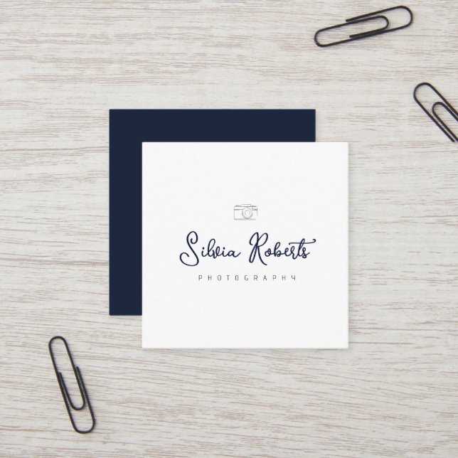 modern logo photographer business card (Front/Back In Situ)