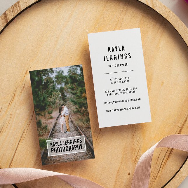 Modern Logo | Photographer Vertical Business Card (Creator Uploaded)