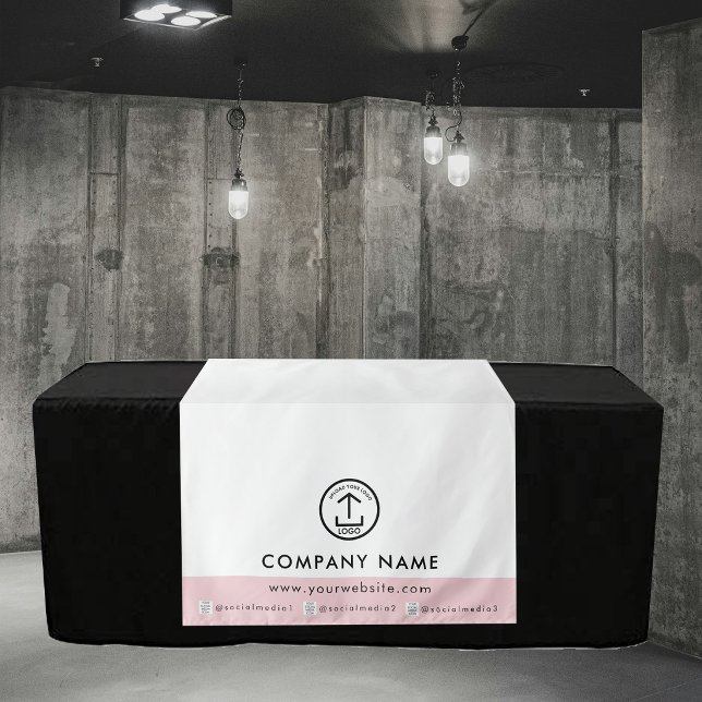 Modern Logo Pink Vendor Event Display Table Runner Tapestry (Modern Logo Pink Vendor Event Display Table Runner Tapestry)