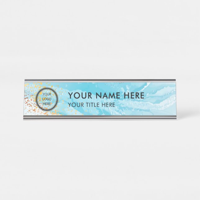Modern Logo Professional Business Name Plate (Front)