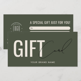 Modern logo professional green gift card