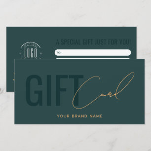 Modern logo professional green gift card