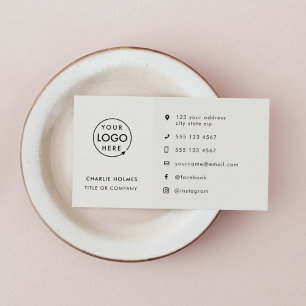 Modern Logo   Professional Grey Social Media Icons Business Card