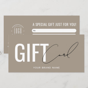 Modern logo professional light brown gift card