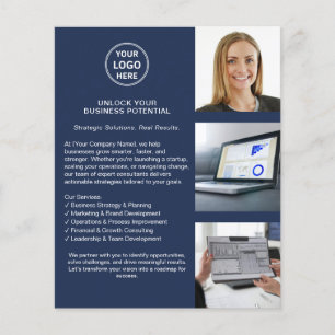 Modern Logo Professional Navy Blue Business  Flyer