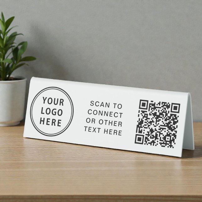 Modern Logo QR Code (Modern Logo QR Code Table Tent Sign)