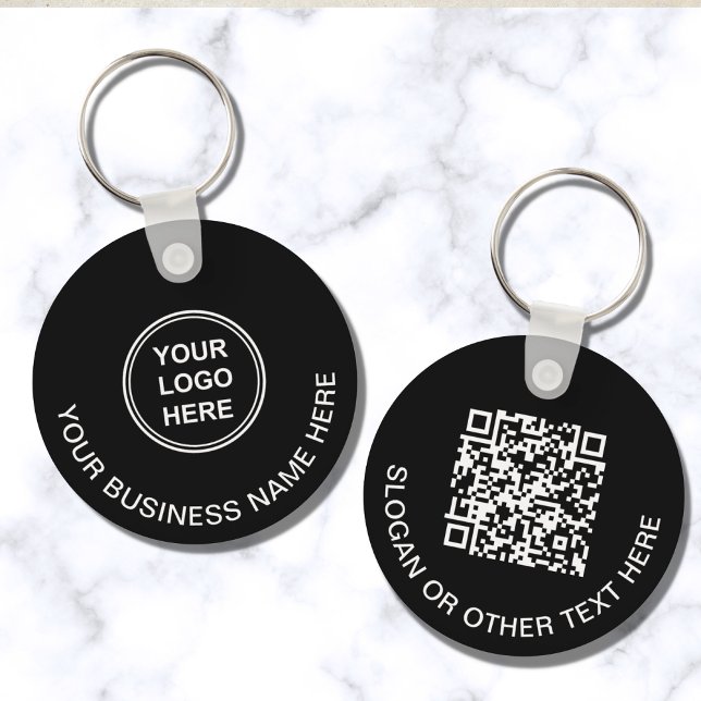 Modern Logo QR Code Promotional Black Key Ring (Creator Uploaded)