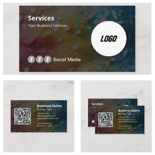 Modern Logo Scannable QR Code Business Card