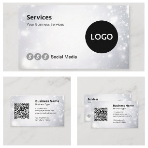 Modern Logo Scannable QR Code Website Business Card