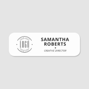 Modern logo simple employee magnetic safety pin name tag