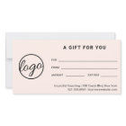 Modern Logo Simple Pink Blush Gift Certificate