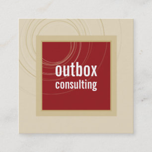 MODERN LOGO smart square icon monogram maroon gold Business Card